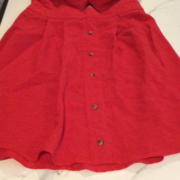 RED CUTOUT BUTTON FRONT MINI DRESS, small - Picture 4 of 6